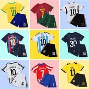 儿童足球服套装男童女孩运动训练服c罗巴西内马尔阿根廷梅西球衣