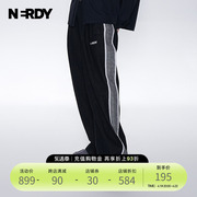 nerdy2024春季侧缝点缀牛仔长裤，情侣同款直筒裤子女韩国潮牌