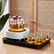 玻璃茶具套装家用茶盘，小型办公室客厅防烫耐热泡茶壶喝茶功夫茶杯