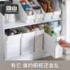 日本霜山橱柜收纳盒塑料厨房杂物，整理盒带轮储物盒碗碟调料收纳筐
