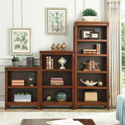 美式书柜实木书架落地书橱客厅储物柜柜边柜家用收纳柜置物柜