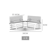 304不锈钢卫浴置物架转角浴室架 供卫生间免打孔壁挂三角架