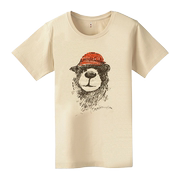 montbell日本蒙贝欧夏季户外休闲印花小熊，女款短袖圆领t恤