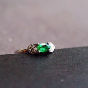 原创 天然祖母绿18K金戒指，超美麦穗款，实物颜色更美 简约款