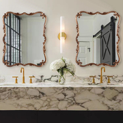 欧式仿古浴室镜创意化妆镜梳妆镜洗手间壁挂洗漱镜家用玄关装饰镜