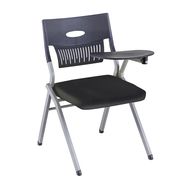培训椅带写字板折叠桌椅一体学生舒适靠背网布会议椅黑坐垫写字板