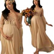 影楼孕妇拍照服装大肚孕妈唯美超仙性感，蕾丝纱裙孕妇摄影服装
