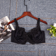 欧美大码内衣黑色蕾丝超薄款，刺绣文胸全罩杯，胖mm显小(75-95cd)