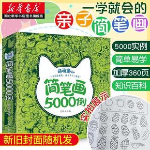 新华正版儿童简笔画5000例手绘本3-4-5-6岁幼儿园小学生美术，入门启蒙教程学画画幼师画画教材图画书籍临摹本涂色大全