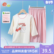 贝贝怡女童洋气套装，2023夏季宝宝纯棉短袖，t恤灯笼短裤两件套