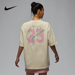 Nike耐克JORDAN短袖女2024夏季男运动背后图案字母T恤HJ3963-113