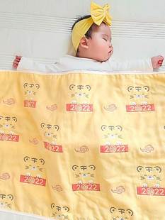 婴儿推车毯夏薄外出多用毯棉质纱布，迷你小被子午睡盖巾儿童长方形