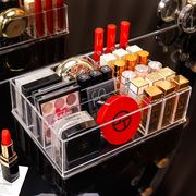 口红粉饼眼影收纳盒桌面化妆品置物架梳妆台透明多格亚克力储物盒