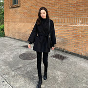 AUDDE2020冬季毛呢大衣女韩版显瘦气质小个子黑色毛呢外套GZXJH00