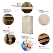 韩式田园衣柜带抽三门衣柜白色衣橱出租屋实木小户型卧室衣柜家具
