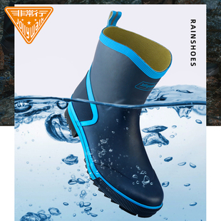 雨鞋男士秋冬季水鞋时尚，款短筒雨鞋橡胶，雨靴软底防滑户外钓鱼雨靴