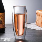 双层玻璃杯香槟杯红酒杯，柠檬杯可加印logo酒杯