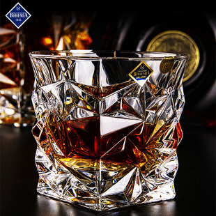 bohemia捷克进口玻璃杯威士忌杯烈酒杯，洋酒杯水晶杯创意啤酒杯子