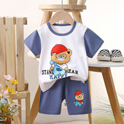 儿童夏季套装纯棉宝宝短袖T恤薄款夏装0-1-3-5岁男孩女童婴儿衣服