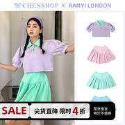 ranyilondon泡泡袖短袖，百褶蓬蓬裙套装，新chenshop设计师品牌