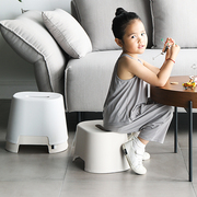 家用现代简约塑料矮凳防滑浴室板凳儿童小凳子卫生间圆凳加厚款