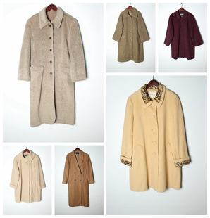 vintage日本制复古毛呢，女装外套中长款孤品羊毛，大衣外套33-35