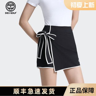 DEXGOLF高尔夫服装女士夏季设计感裙裤运动百搭时尚系带短裤高端