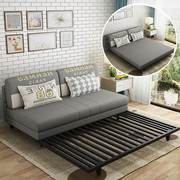 沙发床可折叠双人三人，两用多功能1.8米1.5实木床客厅小户型布艺床