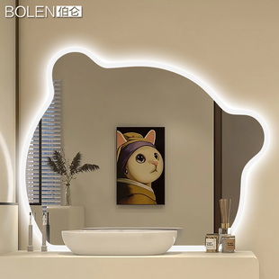 BOLEN 可爱小熊智能浴室镜卫生间洗手台镜子梳妆台化妆镜led灯镜