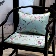 新中式椅垫刺绣花朵，沙发坐垫圈椅太师椅餐椅，海绵垫防滑夏薄款定制