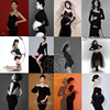 孕妇摄影服装黑色影楼，孕妇装个性感写真，拍照服孕妇照片衣服
