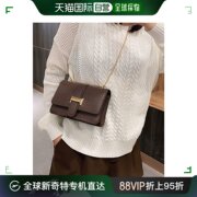 日本直邮miniministore女士单肩包棕色金属链，简约时尚气质