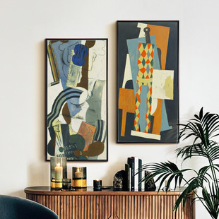 上品印画毕加索立体主义2幅抽象玄关走廊，过道装饰画挂画墙壁画