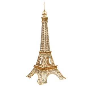 法国大巴黎铁塔模型木质，3d立体拼装拼图木制建筑模型礼盒装成人