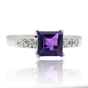 贵菲尔珠宝   925银紫水晶戒指