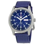 精工seiko5fabric24手表，男表蓝色皮带，时尚休闲机械表