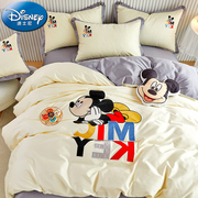 迪士尼100支贡缎儿童，床上四件套全棉纯棉床单被套，三件套卡通床品4