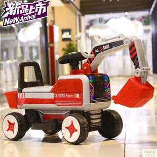 儿童挖掘机工程车w滑行男孩玩具车可坐骑超大号钩机挖土机电动包