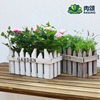 木栅栏花盆北欧长方形实木花，箱复古绿植阳台装饰创意家用盆栽花盆