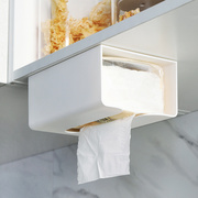 居家家壁挂式厨房用纸挂架橱柜纸巾，架免打孔粘贴式悬挂抽纸收纳盒