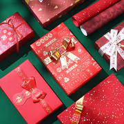 新年包装纸喜庆红色礼物礼盒包装纸新年结婚婚庆包装纸高档平
