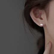 925纯银猫眼石耳钉女小众设计简约个性高级感气质耳环养耳洞耳饰