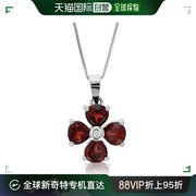 美国直邮vir jewels 通用 项链纯银天然宝石心形吊坠红宝石