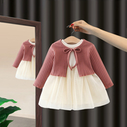 婴儿女童春装连衣裙小宝宝纯棉，两件套0-4岁3小童装秋季时尚公主裙