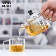 尚明耐热玻璃茶壶家用小号泡茶器过滤花茶壶加厚透明功夫冲茶