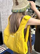 2023秋冬慵懒风可爱黄色大容量双肩包多用式背包学生上课书包