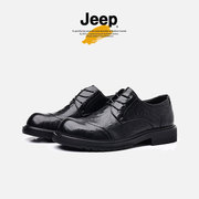 jeep吉普秋季男鞋英伦商务正装休闲皮鞋男士软底增高大头潮鞋