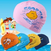 卡通印花宝宝儿童，pu泳帽防水不勒头舒适男女童游泳帽