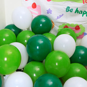 森林系主题墨绿色果，绿色白色气球幼儿园，装饰场景布置生日派对汽球
