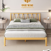 北欧轻奢铁艺床1.5米双人床约单人床，1.8米加厚加固铁架床